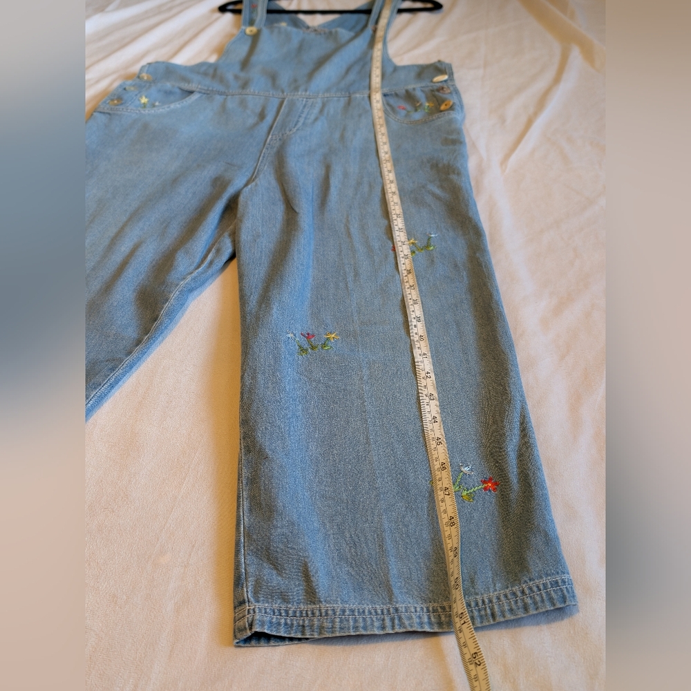 Vintage Stonebridge Denim Floral Embroidery Overalls Size Large - Picture 13 of 13